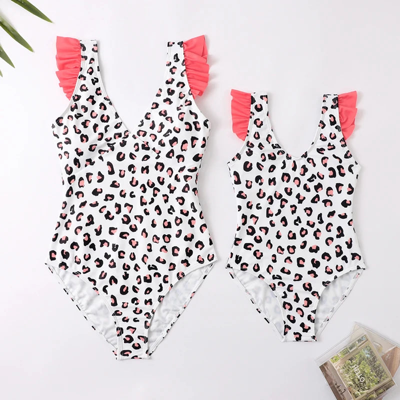Matching Family Swimsuit Leopard Print Swimsuit - ChildAngle