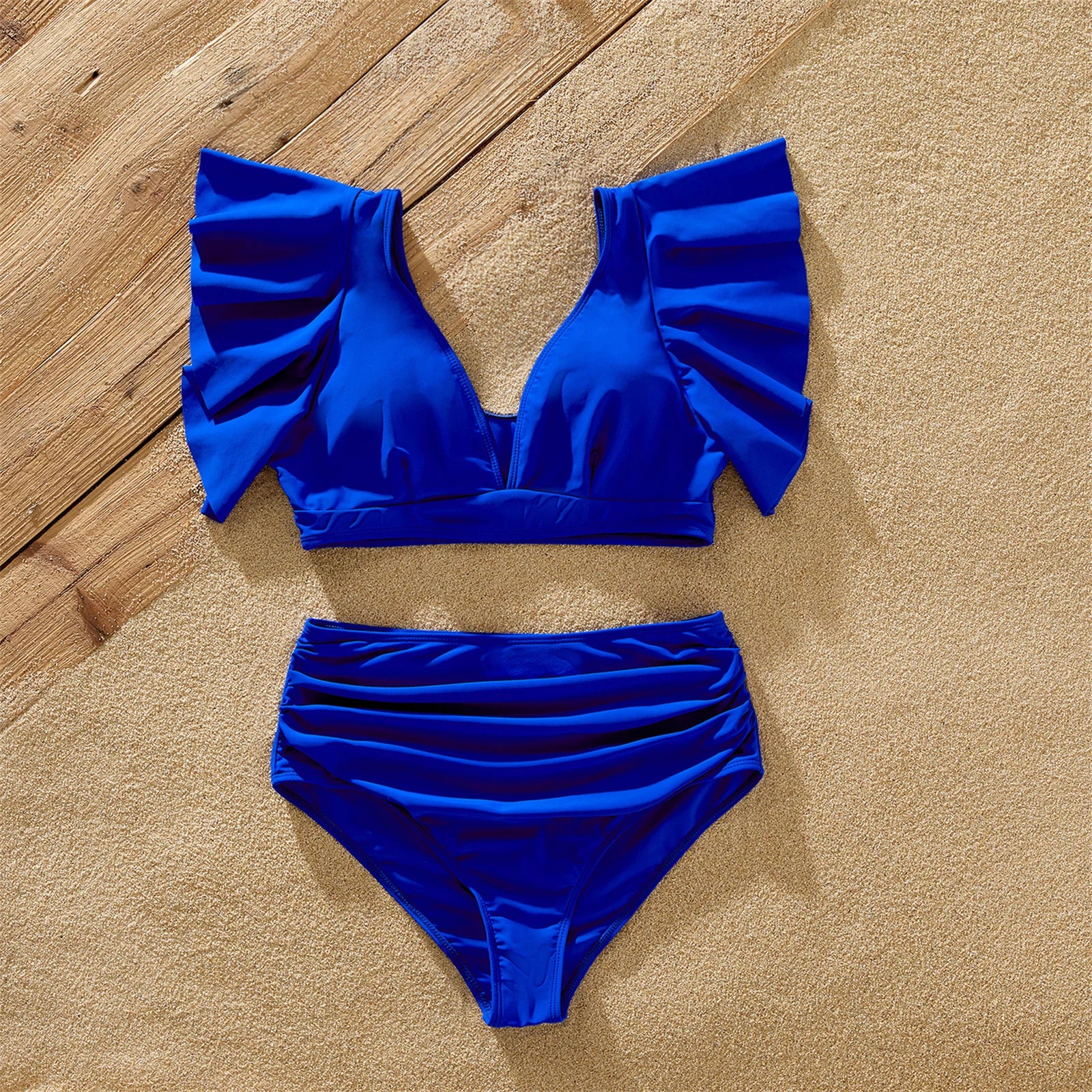 Matching Family Swimsuit Light Blue Tassle Tankini Swimsuit - ChildAngle