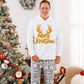 Merry Christmas Hooded Family Christmas Pajamas Reindeer Grey Pajama Pants - ChildAngle