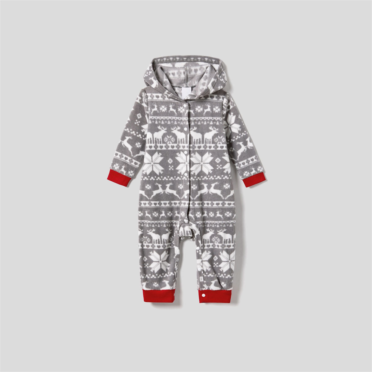 Merry Christmas Hooded Family Christmas Pajamas Reindeer Grey Pajama Pants - ChildAngle