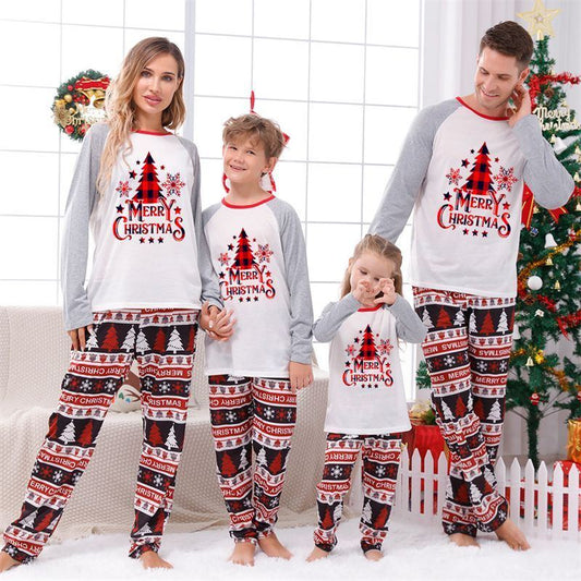 Merry Christmas Tree Christmas Pajama Family Matching Set Baby Mother Daughter Pajamas Flame Resistant - ChildAngle
