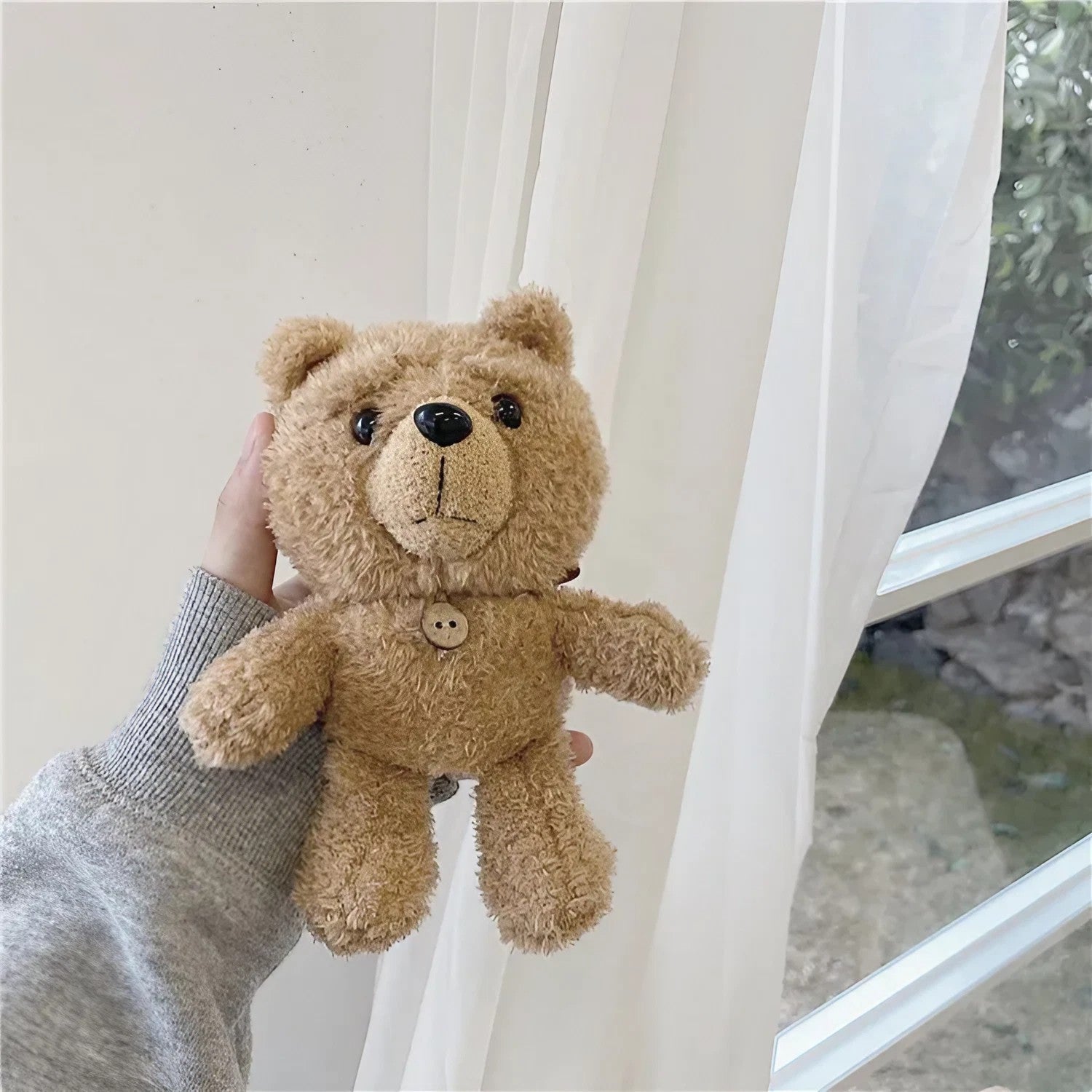 Plush Teddy Bear AirPods Case - ChildAngle