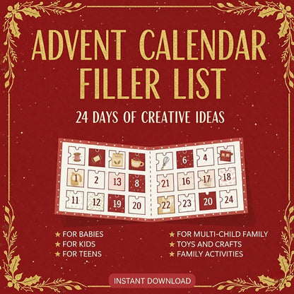 Printable Advent Calendar Filler List - Handy Checklist for Parents (PDF)