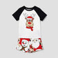 Rudolph Reindeer Hat Scarf Short Sleeve Christmas Pajamas Set Allover Santa Snowman Reindeer Print - ChildAngle