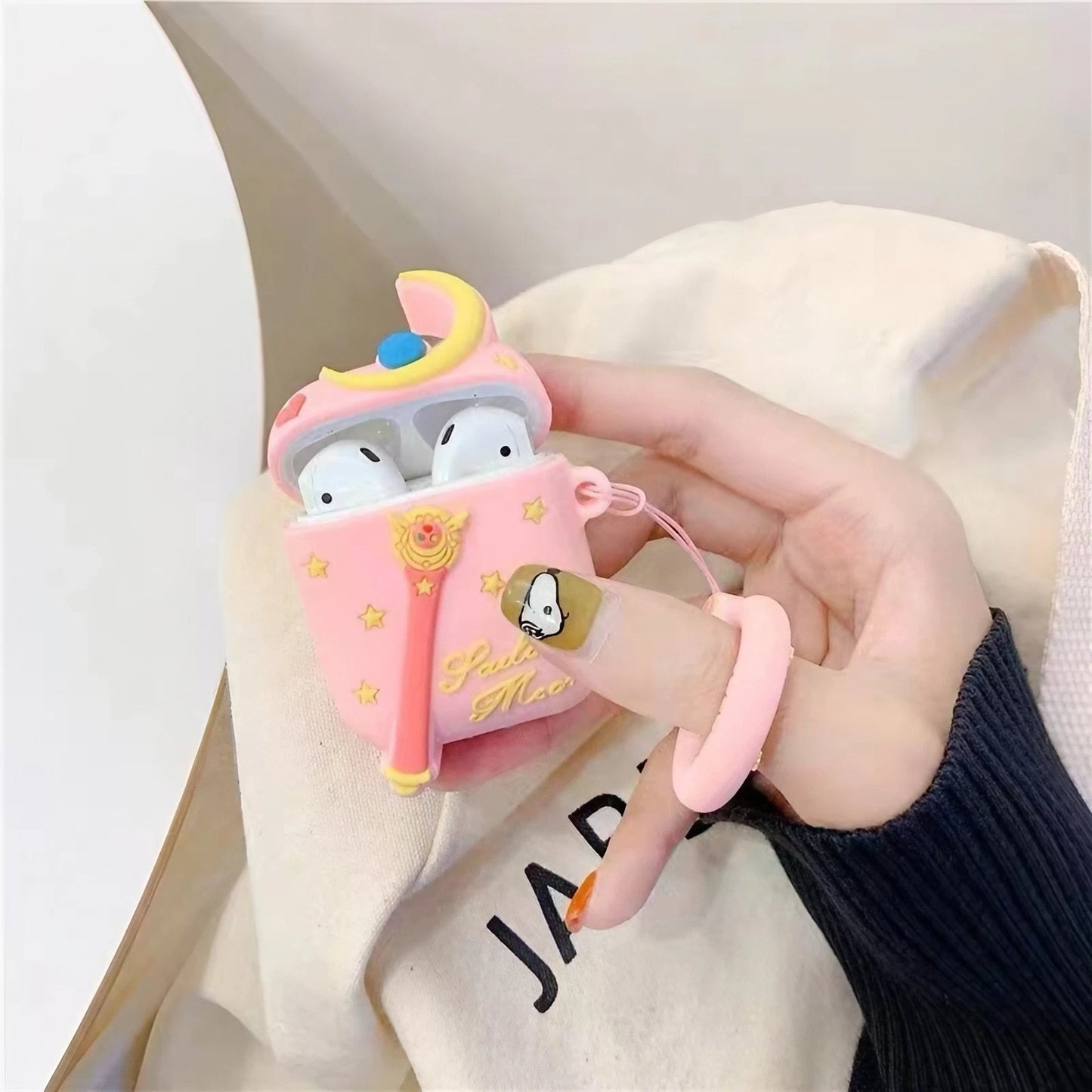 Sailor Moon AirPods Case Pink Silicone AirPods Case for Airpods 1 2 3 Pro - ChildAngle