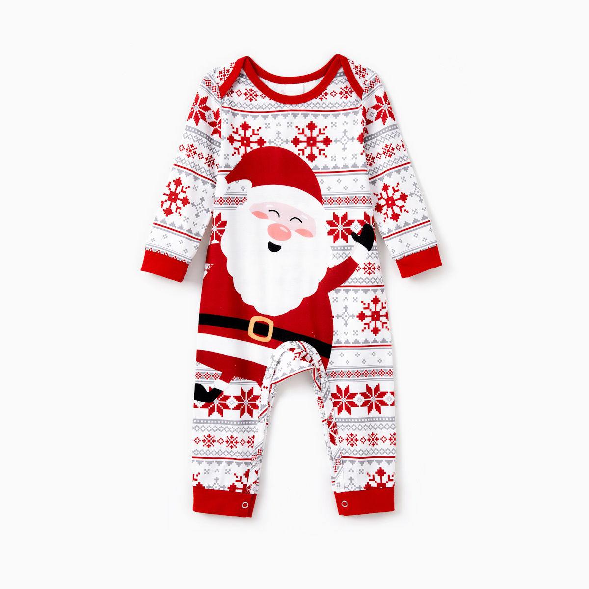 Santa Claus Pajamas for Family Father Santa Hat Belt Snowflake Print - ChildAngle