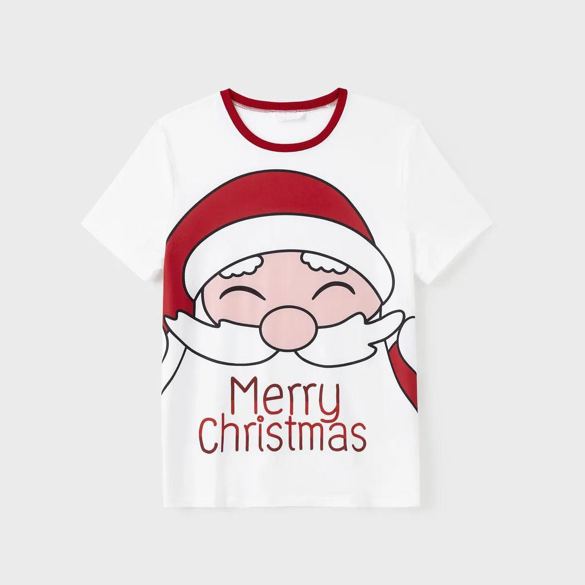 Santa Claus Merry Christmas Short Sleeve Christmas Pajama Allover Penguin and Santa Print - ChildAngle