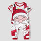 Santa Claus Merry Christmas Short Sleeve Christmas Pajama Allover Penguin and Santa Print - ChildAngle