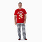 Oh Snap Gingerbread Short Sleeve Christmas Pajama Red Top Plaid Bottom Pajymas - ChildAngle