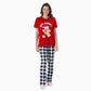 Oh Snap Gingerbread Short Sleeve Christmas Pajama Red Top Plaid Bottom Pajymas - ChildAngle