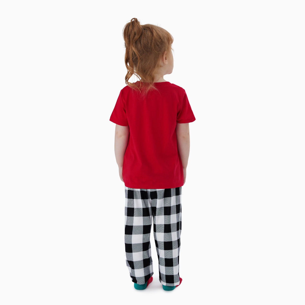 Oh Snap Gingerbread Short Sleeve Christmas Pajama Red Top Plaid Bottom Pajymas