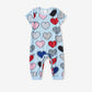 Valentine's Day Heart Print Short Sleeve Pajama - ChildAngle