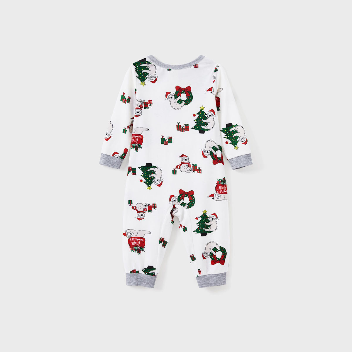 Sloth Family Christmas Pajamas Allover Christmas Pattern Wreath Gift - ChildAngle