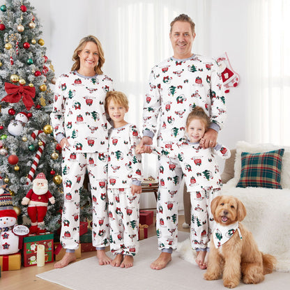 Sloth Family Christmas Pajamas Allover Christmas Pattern Wreath Gift - ChildAngle