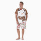 Snowman Reindeer Scarf Short Sleeve Christmas Pajamas Set - ChildAngle