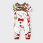 Snowman Reindeer Scarf Short Sleeve Christmas Pajamas Set - ChildAngle