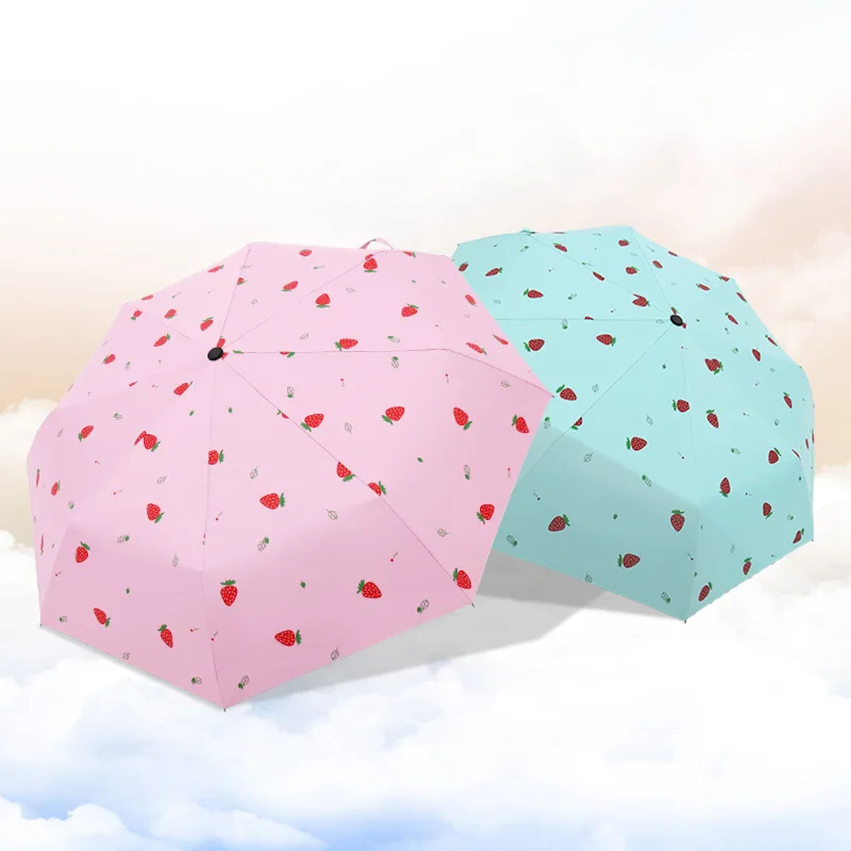 Strawberry Umbrella Folding Automatic Manual Umbrella - ChildAngle