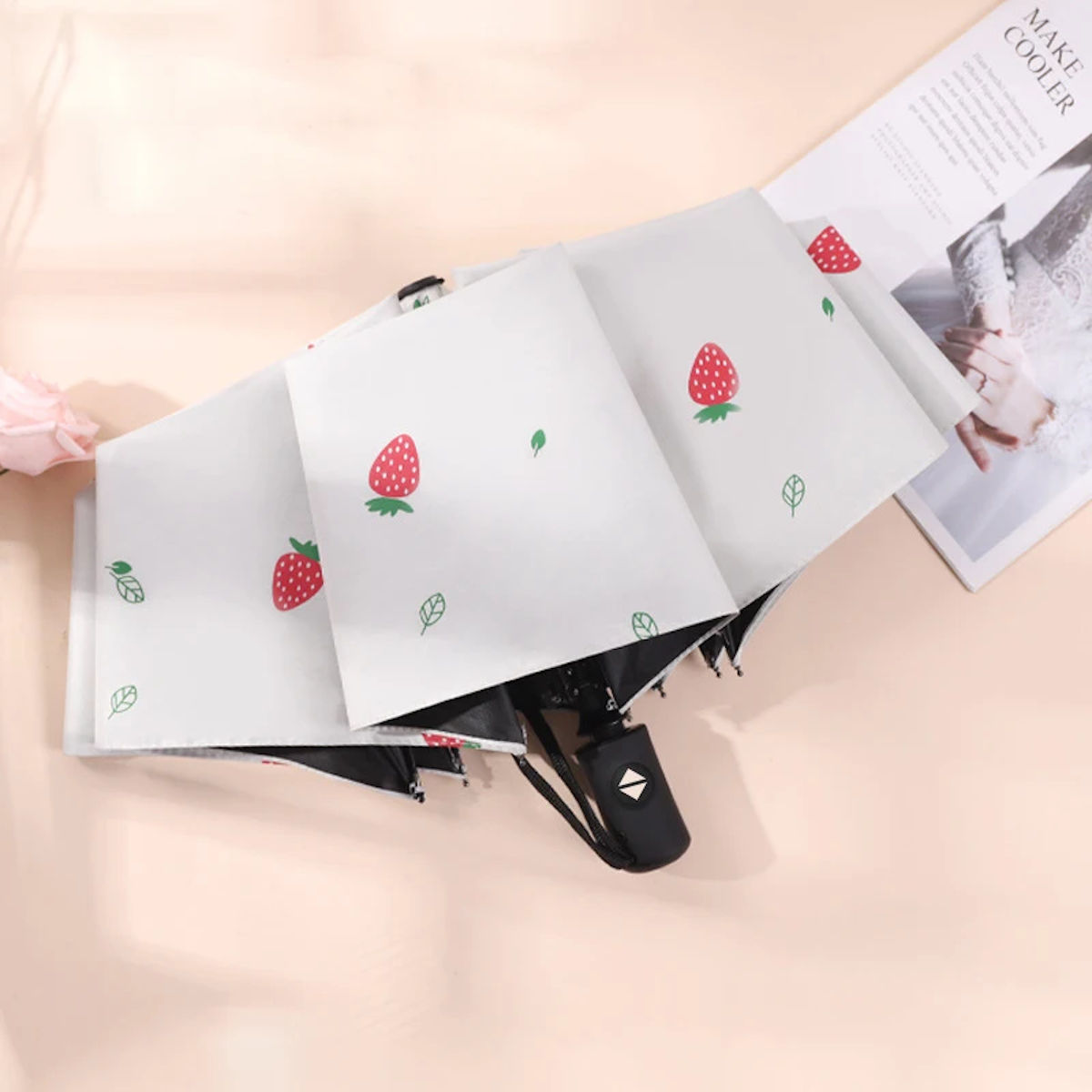 Strawberry Umbrella Folding Automatic Manual Umbrella - ChildAngle