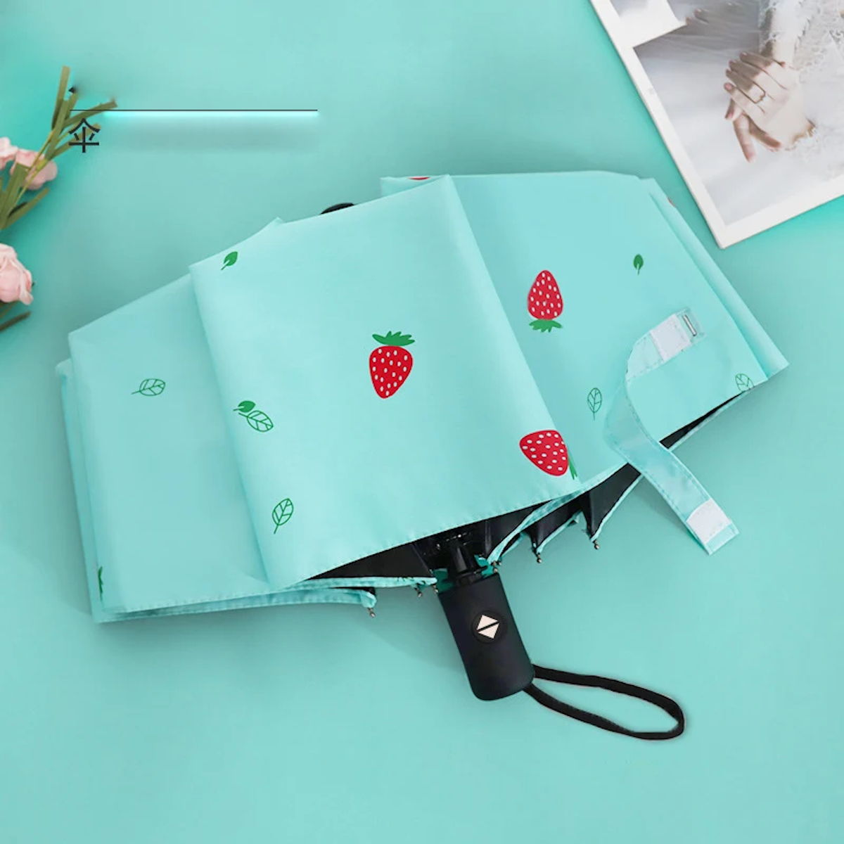 Strawberry Umbrella Folding Automatic Manual Umbrella - ChildAngle