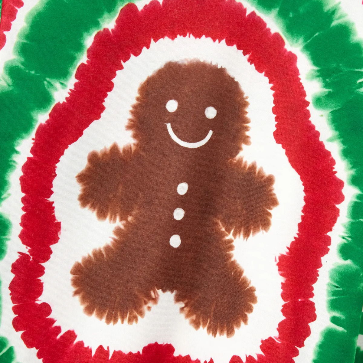 Green and Red Tie Dye Gingerbread Family Pajamas - ChildAngle