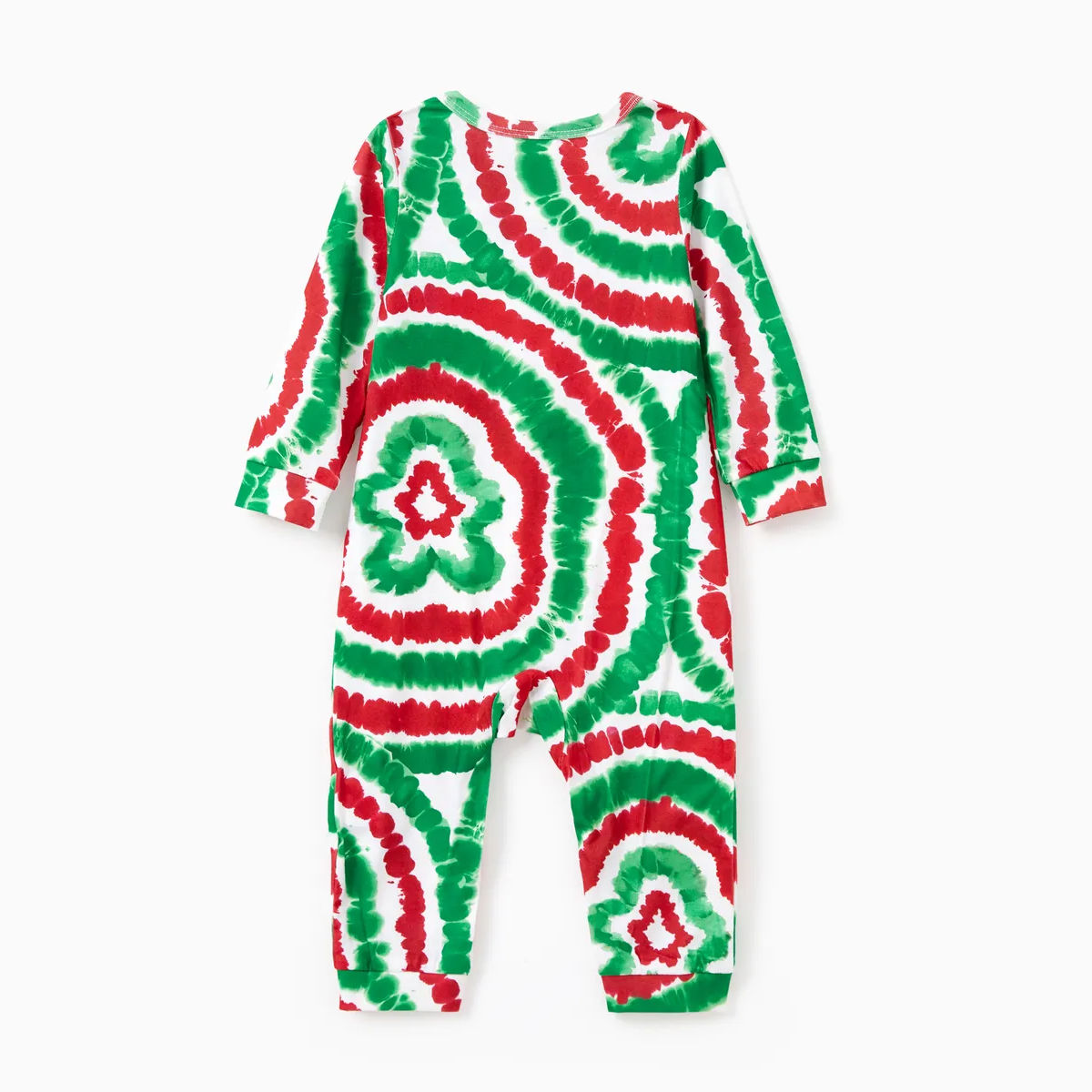 Green and Red Tie Dye Gingerbread Family Pajamas - ChildAngle