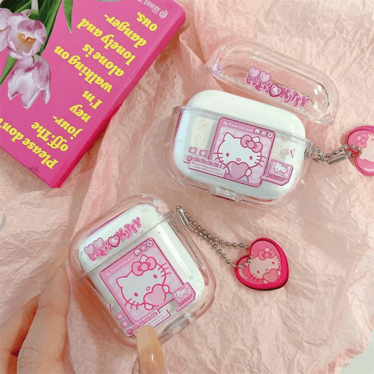 Transparent Kawaii AirPod Case Sanrio AirPods Case With pendant - ChildAngle