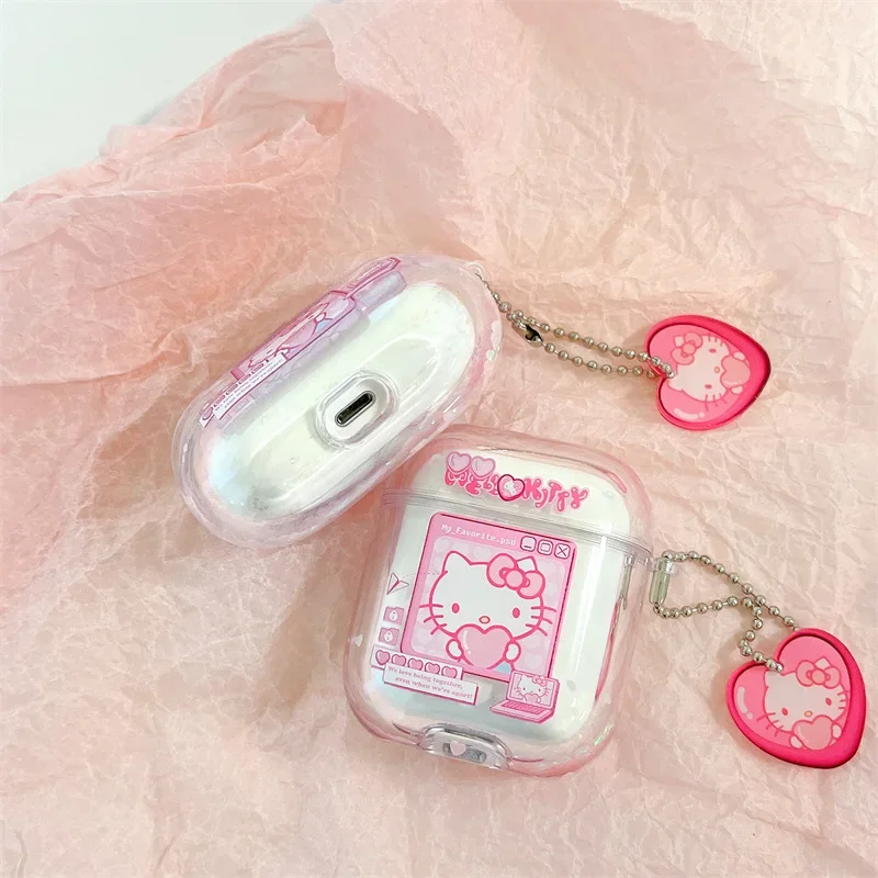 AirPods 4 Transparent Kawaii AirPod Case Sanrio AirPods Case With pendant