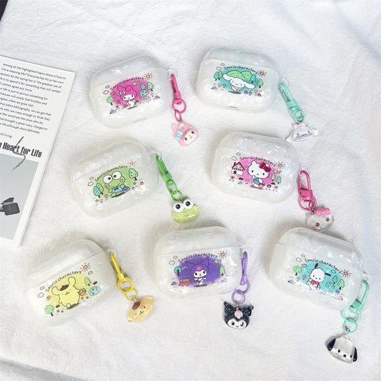 Transparent Kawaii AirPod Case Sanrio AirPods Case With pendant - ChildAngle