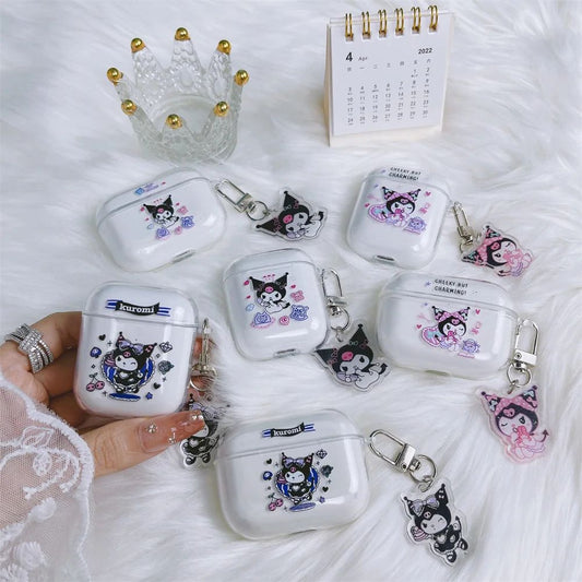 Transparent Kuromi AirPods Case Earphone Protective Case