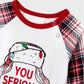 You Serious Clark Family Christmas Pajamas Raglan Sleeve Long Sleeve Plaid Pants with Drawstring and Pockets - ChildAngle