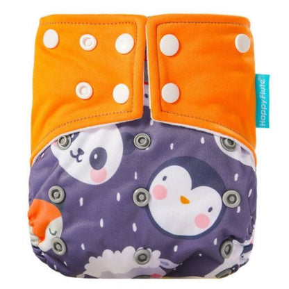 1 Pack Baby Cloth Diaper Reusable Suede Cloth Pocket Nappies - Penguin - ChildAngle