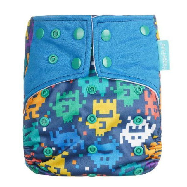 1 Pack Baby Cloth Diaper Reusable Suede Cloth Pocket Nappies - Pixel - ChildAngle