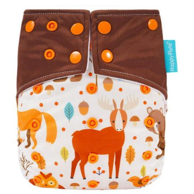 1 Pack Baby Cloth Diaper Reusable Suede Cloth Pocket Nappies - Zoo - ChildAngle