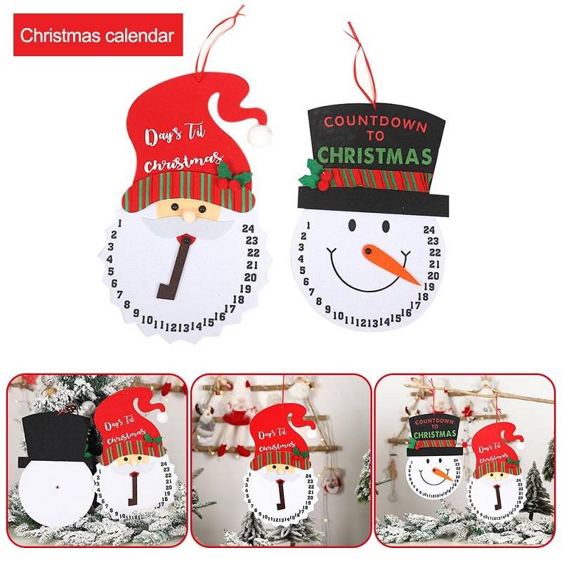 1PC Christmas Snowman Countdown Santa Claus Calendar 24 Days Till Christmas - ChildAngle