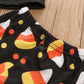 2 Pieces Toddler Girls Pumpkin Halloween Print Long Sleeve Top with Pants Set - ChildAngle
