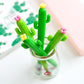 2PCS Cute Green Cactus Flower Gel Pen - ChildAngle
