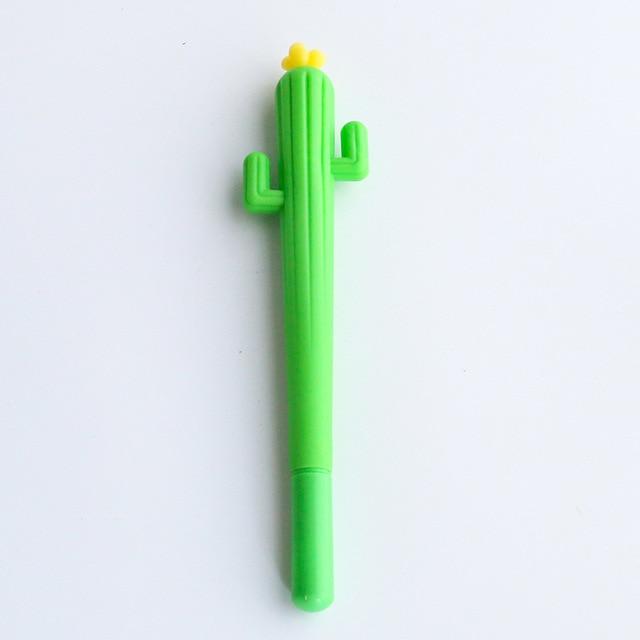 2PCS Cute Green Cactus Flower Gel Pen - ChildAngle