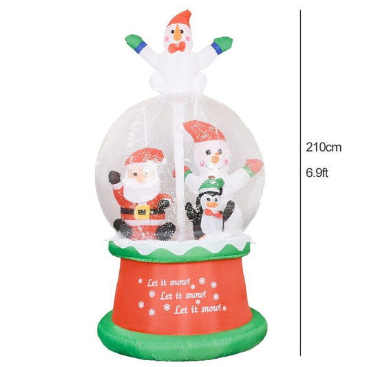 3.9ft/5.9ft/6.9ft Santa Claus Christmas Yard Inflatables Globes Outdoor LED Xmas Outdoor Decorations - ChildAngle