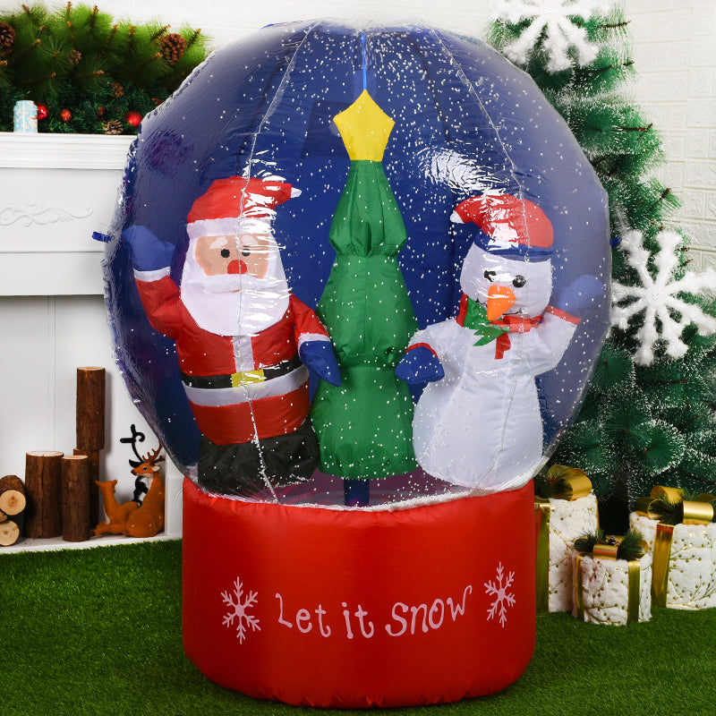 3.9ft/5.9ft/6.9ft Santa Claus Christmas Yard Inflatables Globes Outdoor LED Xmas Outdoor Decorations - ChildAngle