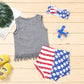 3PCS Baby Girls 4 of July Tassle Vest and Stars Stripes Shorts with Headband - ChildAngle