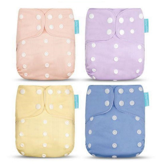 4 Pack Cloth Diaper Solid Color Reusable Nappy for 0-2 Year 3-15KG Baby - ChildAngle