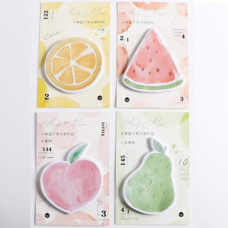 4 Pack Memo Pads Cute Fruit Watermelon Sticky Notes (30 Sheets/Pack) - ChildAngle
