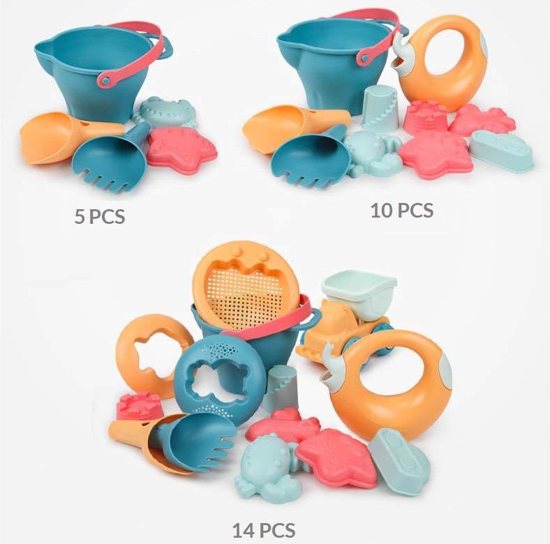 5-14PCS Beach Toys for Kids Sand Toys Set with Bucket Animal Mold - ChildAngle