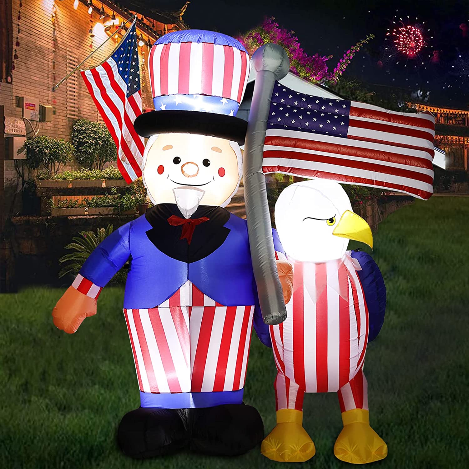 9 Foot Tall Patriotic Independence deals Day 4th of July Inflatable