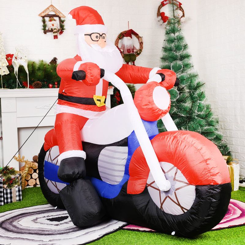 5.9ft Santa Claus Riding Motorcycle Christmas Yard Inflatables Xmas ...
