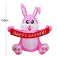 5 Feet Pink Bunny with Banner Inflatable Easter Bunny Blowup Outdoor Toys with Build-in LEDs Yard Lawn Garden Decorations - ChildAngle