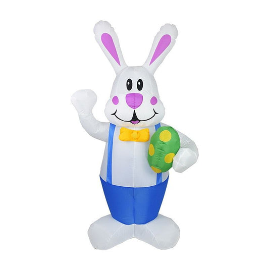 6 Feet Inflatable Easter Bunny Blowup Outdoor Toys with Build-in LEDs Yard Lawn Garden Decorations - ChildAngle