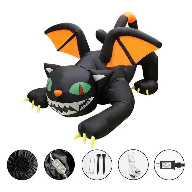 6 ft Black Cat Inflatables Halloween Blow Up Yard Inflatables - ChildAngle
