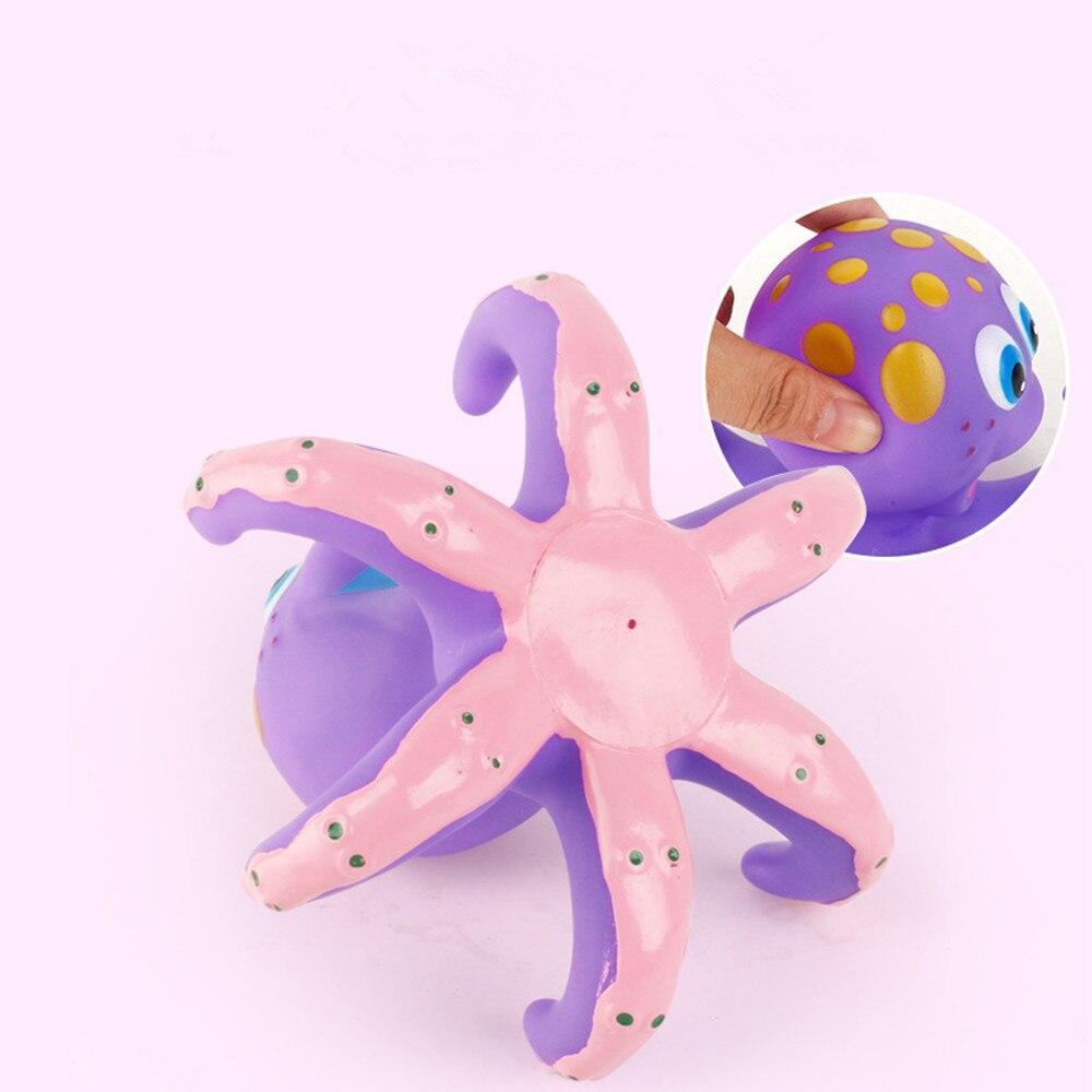 Purple Octopus Bath Toy Rubber Water Toys Kits