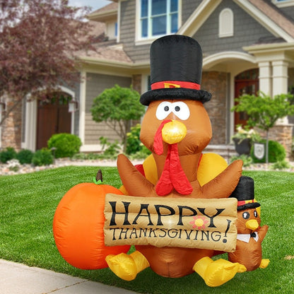 6FT Turkey Yard Inflatable Thanksgiving Outdoor Decoration - ChildAngle